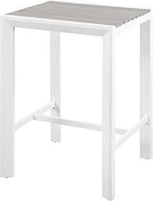 Meridian Furniture 379-T Nizuc Collection Modern | Contemporary Outdoor Patio Bar Table with Durable Aluminum Frame