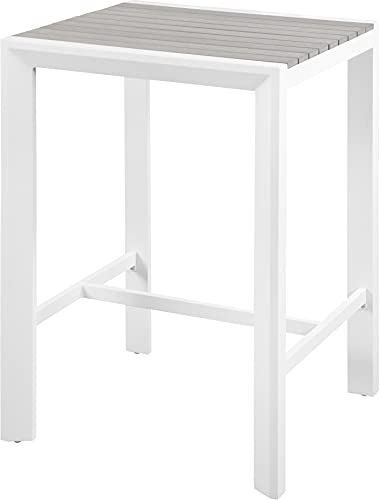 Meridian Furniture 379-T Nizuc Collection Modern | Contemporary Outdoor Patio Bar Table with Durable Aluminum Frame