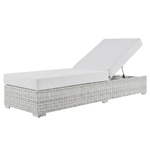 Outdoor Escape Gray Outdoor Patio Chaise with Cushioned Seat, Weather-Resistant Material, 42-Inch Height, 82.5-Inch Length, 3-Inch Width