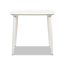Seeheool Square Outdoor Table with Metal Frame for Patio Backyard Garden Pool Porch Lawn 33.5" x 33.5" x 29.5" White