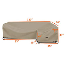 Covers & All Couch Cover, 12 Oz Polyester, Waterproof L Shape Sofa Cover, Tear & UV Proof Furniture Protector Cover with Handles & Air Pockets (Right Side Sofa, 90" x 120" x 33" x 35", Beige)