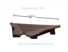 Phat Tommy Recycled Poly Resin Balcony Chair Settee | Durable and Eco-Friendly Adirondack Armchair and Removable Side Table | This Patio Furniture is Great for Your Lawn, Garden, Swimming Pool, Deck.
