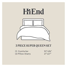 H HIEND ACCENTS Floral Bedding Peony Washed Linen Super Queen Comforter Set Charcoal