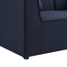 Outdoor Escape Blue 2-Piece Outdoor Patio Sectional Sofa Loveseat with Cushioned Seats, Durable Frame, Contemporary Design, and Comfortable Armrests