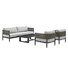 Armen Living Alegria Aluminum Outdoor Coffee Table in Black