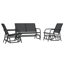 Xinxinxiang 3 Piece Garden Glider Set Outdoor Patio Furniture Black Textilene and Steel