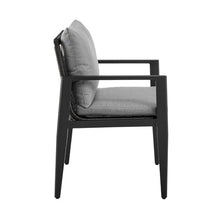 Armen Living Cayman 19" Aluminum Outdoor Dining Chair in Gray (Set of 2)