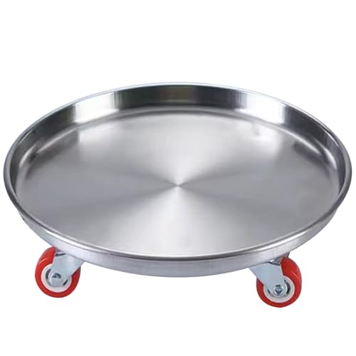 WUXTOKV 304 Stainless Steel Plant Trays for Pots, Drip Tray with Rollers, Can Be Used to Place Flower Pots or Move Heavy Objects(70cm/27in)