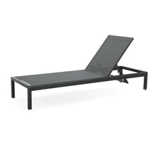 Merax Outdoor Aluminum Chaise Lounges Chair Set of 2 with Mesh Seat for Patio, Black+ Gray