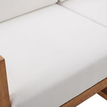 Outdoor Escape White 2-Piece Patio Teak Wood Sectional Sofa Loveseat, Armrests, Durable, Stylish, Garden, Yard, Backyard Seating