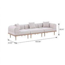 Outdoor Escape Beige Fabric 3-Piece Outdoor Modular Sofa Set with Cushions, Contemporary Style, Comfortable Seat and Arm Height, Durable Construction