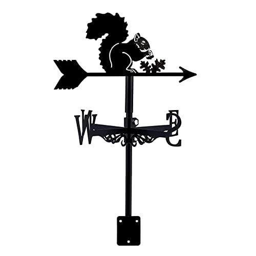 Weather Vane Cast Iron Rooster Chick Weathervane with Roof Mount Weathercock Windblown Flying Roof Garden Metal Decorations for Outdoor Farm Mount Yard Decor (Style 5) (Style 2)