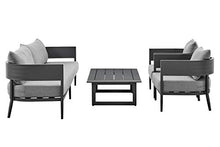 Armen Living Argiope 4 Piece Outdoor Conversation Set Dark Gray