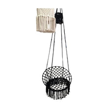 Macrame Hammock Swing Chair, Black, One Size, Handmade Twisted Rope, 220.5 lb Capacity, 23.6 x 31.5 inches Seat/Back, 70.9 inches Rope, Modern Style, Indoor/Outdoor Use