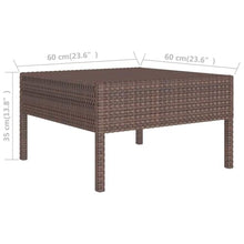 LDEWOAMEG 11 Piece Patio Lounge Set with Cushions PE Rattan Brown
