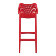 Home Square Polypropylene Patio Bar Stool in Red - Set of 2