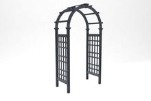 VITA Rosewood Cedar Garden Arbor, Charcoal Wooden Outdoor Garden Arch with Lattice Panels for Climbing Plants, Roses & Vines, FSC-Certified Cedar, Weather-Resistant Garden Entrance Trellis, VA68904