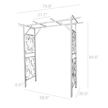 FixtureDisplays® White Metal Arbor Arch Wedding Garden Trellis Climbing Planting Patio Decor 80" Wide X 39" Deep X 86" High, Inside Door Width 59" 10017-white