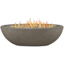 Bowery Hill Large Oval LP Metal Fire Bowl, Glacier Gray Finish, 58 x 32.5 x 17.25 in, Durable MGO Construction, Electronic Ignition, Adjustable Flame, Outdoor Propane Fire Pit for Patio or Backyard