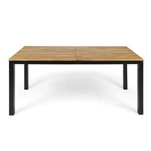 Christopher Knight Home Zak Outdoor 71" Acacia Wood Dining Table, Teak Finish, Black