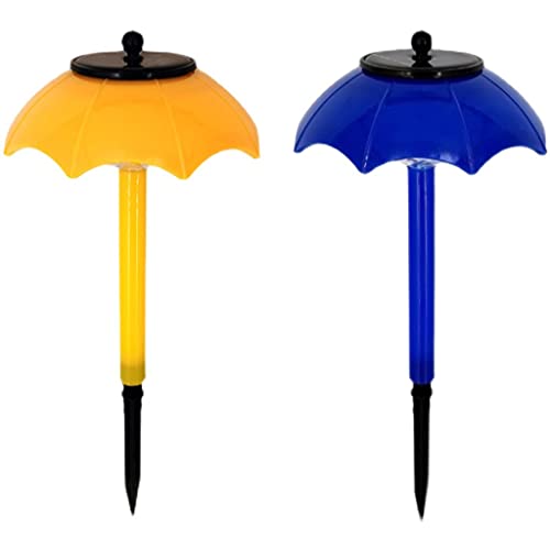 2pc Garden Luminous Corridor Umbrella Light Solar Umbrella Light Led Color Light Gradient Flashing Outdoor Lawn Light Decoration
