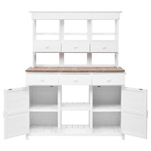 65.7" Tall Garden Potting Bench Table with Hutch, Outdoor Patio Storage Workstation, Featuring 3 Shelves, 6 Drawers, 2 Bottom Cabinets & Side Hooks - Ideal for Mudroom, Doorway (White, 65.7'' H)