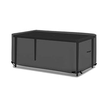 Covers & All Rectangular/Oval Outdoor Table Cover 18 Oz Waterproof - Rectangle Table Cover with 100% Weather Resistant - with Air Pocket and Drawstrap for Snug Fit (108" W x 50" D x 24" H, Black)