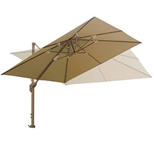 LOERSS Offset Hanging Umbrella,Double Top Deluxe Square Patio Umbrella,Heavy Duty Sun Umbrella,8.2FT Square Cantilever Patio Umbrella,Outdoor Cantilever Umbrella(3m/9.8ft,卡其色)