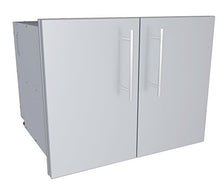 SUNSTONE DE-DDP30 Designer Series Raised Style Double Door Dry Storage Pantry, 30", Stainless Steel