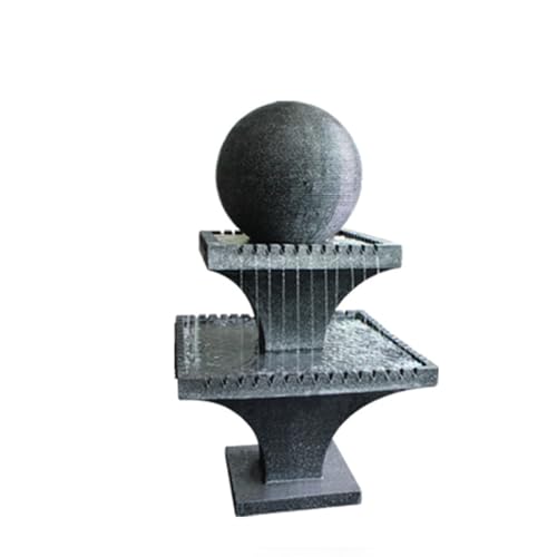 Contemporary Tiered Sphere Water Fountain with LED Lights – Large Indoor/Outdoor Decorative Water Feature for Home, Garden, or Lobby(81088)