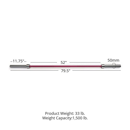 Titan Fitness Women's Pink Cerakote 15 KG 25MM Titan Series Barbell - USA Made, 1,500 LB Capacity