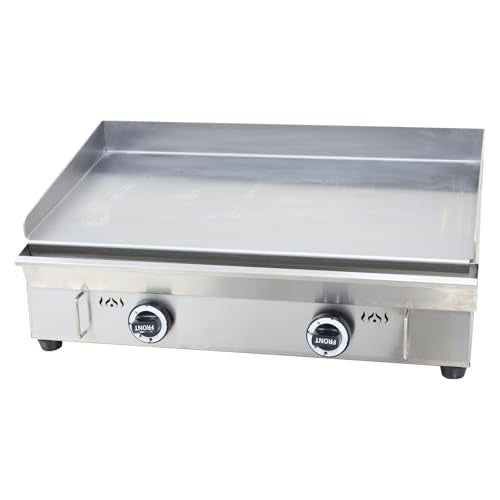 Yokoma Natural Gas Grill Griddle Countertop 28.94"x16.14" Flat Cooking Griddle Grill 2000Pa Commercial Home Stainless Steel Griddle Hot Plate for BBQ Camping Teppanyaki 122℉-572℉