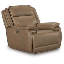 Benzara Glenn Power Recliner Chair with Adjustable Headrest, USB Port, Brown Leather