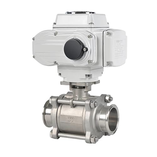 DN40 Stainless Steel Tri Clamp Ferrule 1.6mpa 304 Material Motorized Electric Three-Piece Ball Valve for Industrial Use(24VDC)