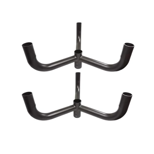 Triple Bullhorn Bracket with 3 Arms at 120 Degree,Bullhorn Tenon for 3 Light Fixtures with 2 3/8" Slip Fitter,Triple Bull Horn,Shoebox LED Street Light Mount Tenon Adapter,Mounting Bracket Accessories