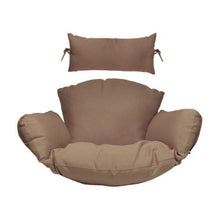 Island Gale Hanging Swing Wicker Basket Chair Outdoor Front Porch Furniture with Stand and Cushion