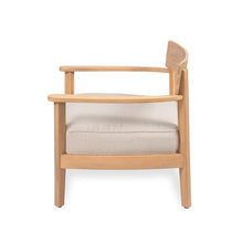 Seeheool Mallorca Acacia Wood Club Chair with Seat Cushion, Set of 2