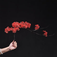 HCZKIUJ Bonsai Simulation Red Maple Leaf with Round Pot Arrangement Home Living Room Potted Plants Desktop Plant