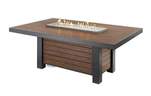 Outdoor GreatRoom Co Propane Fire Pit Dining Table - Kenwood Gas Fire Pits for Outside Patio - 80 Inch Composite Decking Large Dining Height Firepit Fire Table with Glass Tabletop Cover, 80,000 BTU