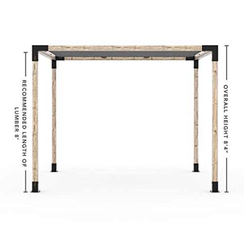 TOJAGRID Pergola Kit with Shade SAIL for 4x4 Wood Posts (10x10) Black