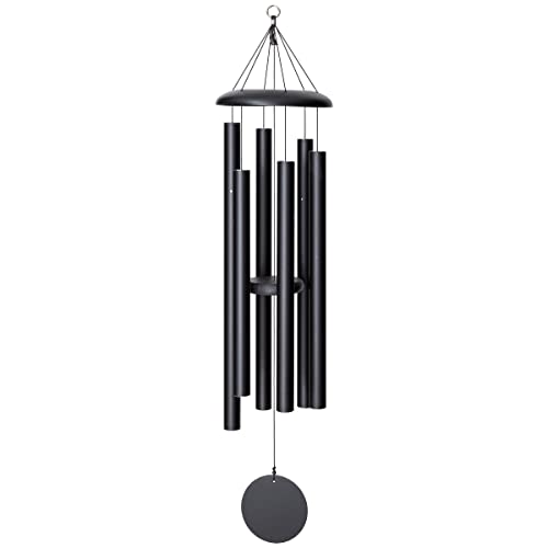 Corinthian Bells 50 Inch Black Extra Large Deep Tone Wind Chimes for Outside, Modern Metal Wind Chime, Made in USA