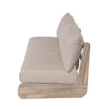Merax Outdoor Acacia Wood Low 3-Seater Lounge Sofa