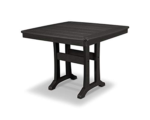 POLYWOOD® Nautical Trestle 37" Dining Table in Black