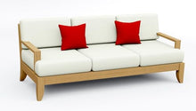 WholesaleTeakFurniture Atnas 1 Piece Teak Wood Sofa Set: Sofa with Cushions in Outdoor Sunbrella Fabric #5404 Canvas Natural
