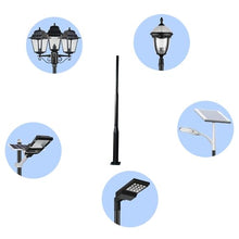 XYIANG Street Light Poles for Outdoor Lighting, Solar Lamp Post Galvanized Steel Metal Poles with Mounting Ground Cage Base, for Backyard, Street, Patio, Park, Parking Lots(3M/10Ft)