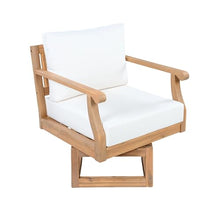 Merax Set of 2 Outdoor Acacia Wood Swivel Chairs with Cushions, 360° Patio Conversation Chairs, Weather Resistant Wooden Lounge Seating for Porch, Garden, Deck, Backyard