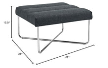 America Luxury - Chairs Modern Contemporary Urban Design Mid Century Living Lounge Room Ottoman, Grey Gray, Fabric