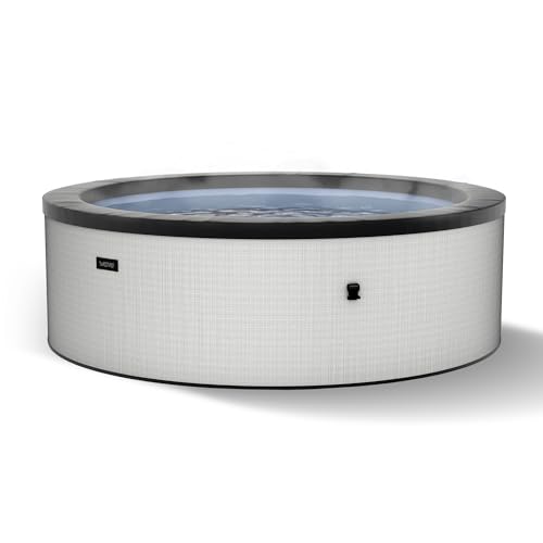 Wave Tahoe Eco-Foam Hot Tub | Round Energy-Efficient Outdoor Spa with 90 Bubble Jets, Built-in Heater, WiFi App Control and Insulated Cover | Graphite Gray | 6 Person | Standard