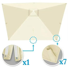 UYTROPLK Large 8'X8' Rectangular Patio Umbrella Canopy Cover, Replacement Cloth for 8 Ribs Cantilever Umbrella, Khaki Offset Umbrella for Garden, Yard, Table