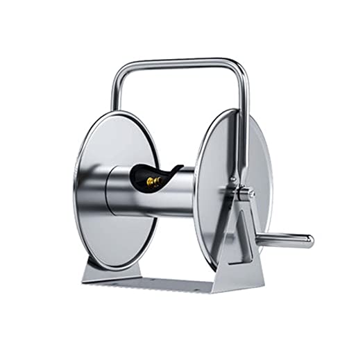 FKTHYO Stainless Steel Hose Reel, Outdoor Heavy Duty Garden Hoses Holder Storage Durable for Gardening Watering Flowersyard Lawn Farm Patio (Without Water Pipe|a)